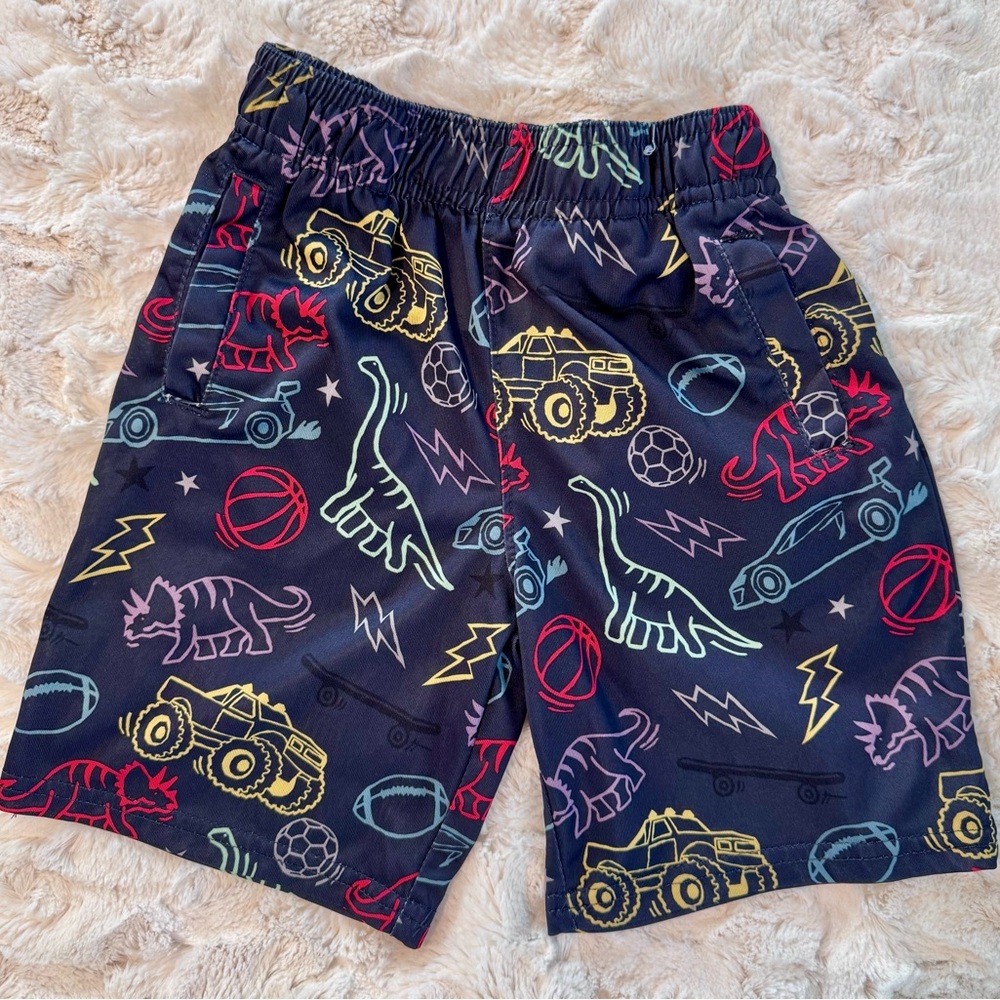 Garanimals Navy Dinosaur and Vehicle Print Shorts